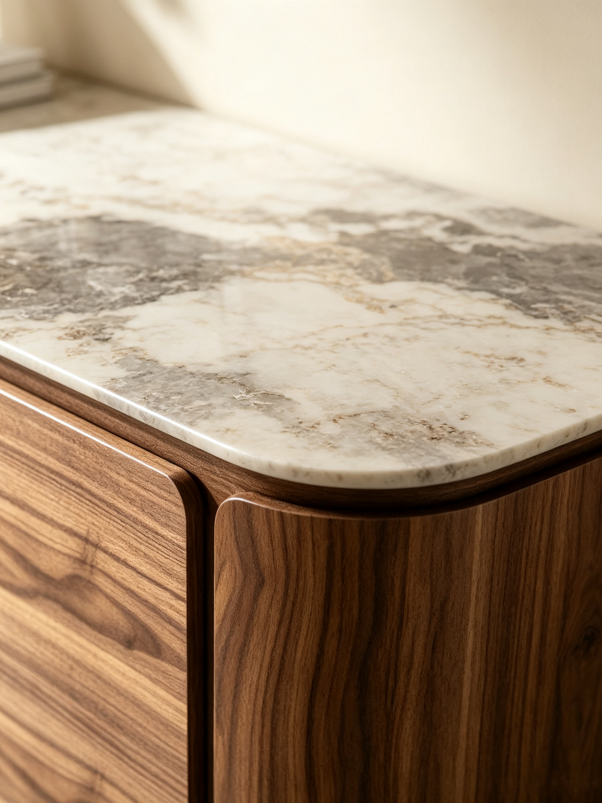 MORIKO Buffet with walnut finish and black legs