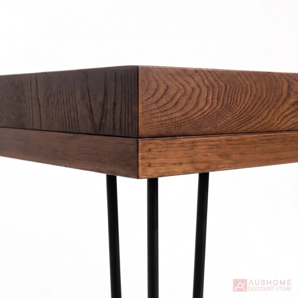 Roland Solid Timber Dining Table with black metal legs