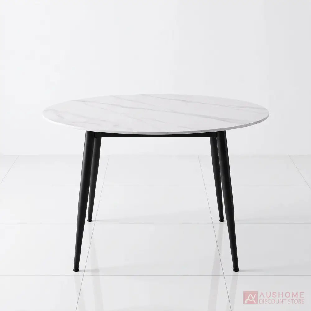 Super 95 round dining table with powder-coated metal legs