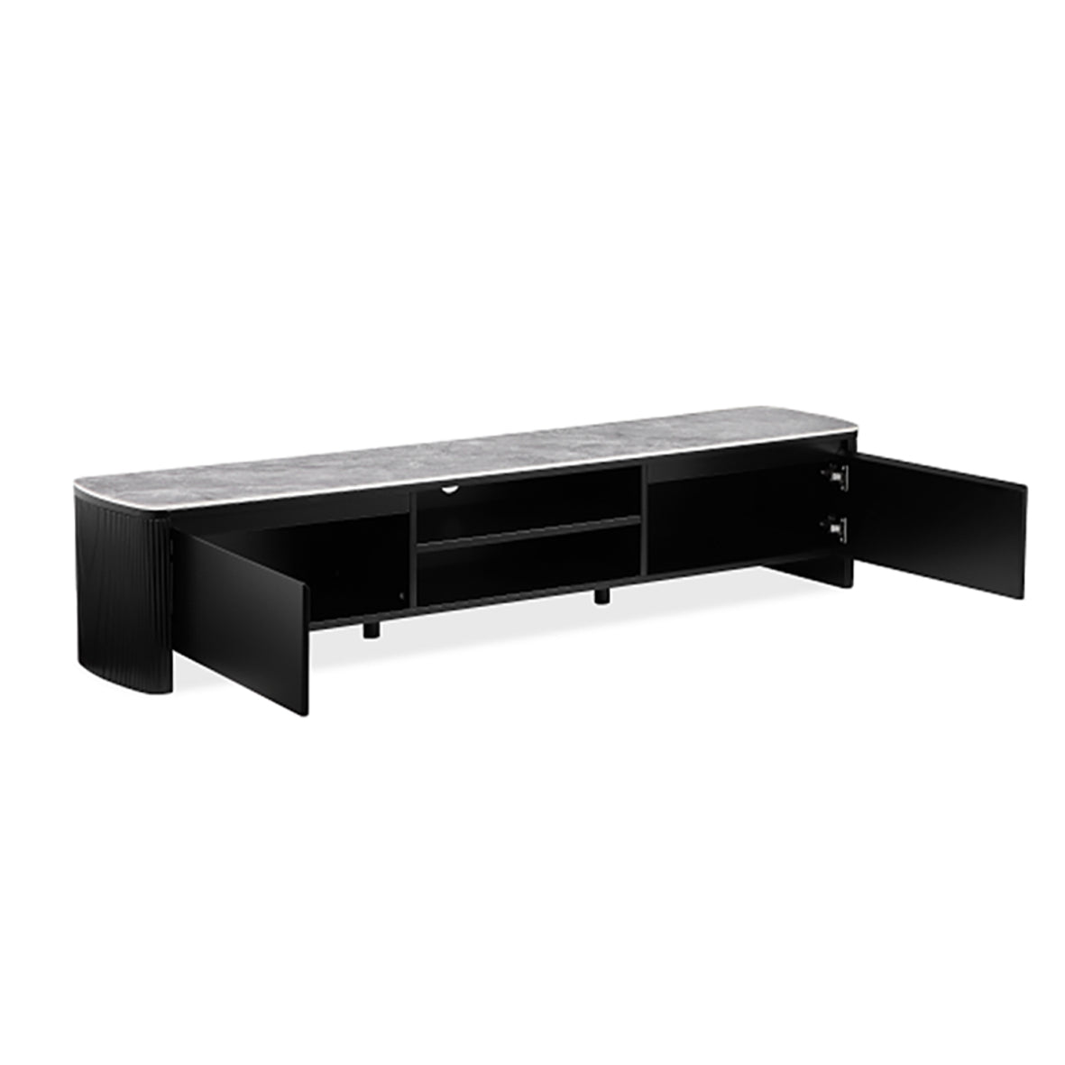 Aden TV Unit with side cabinets and open centre shelving