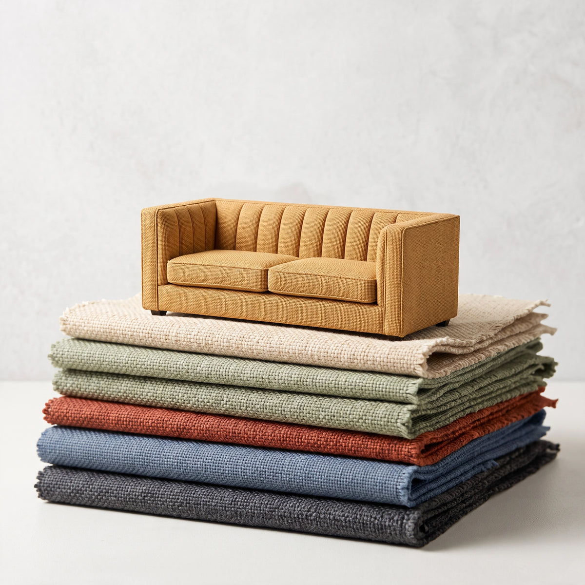 Custom sofa fabric swatches with colour options