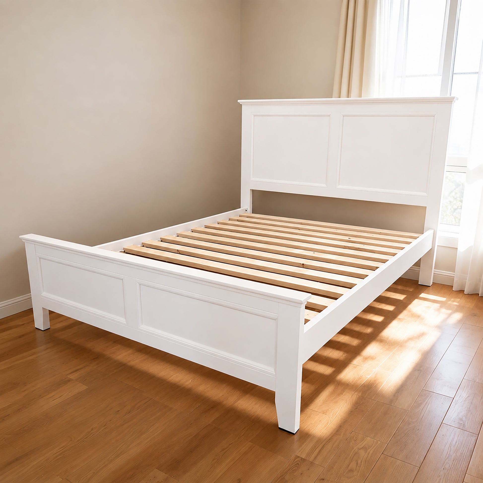 Freya Bed White Pine Timber and MDF Bed Frame