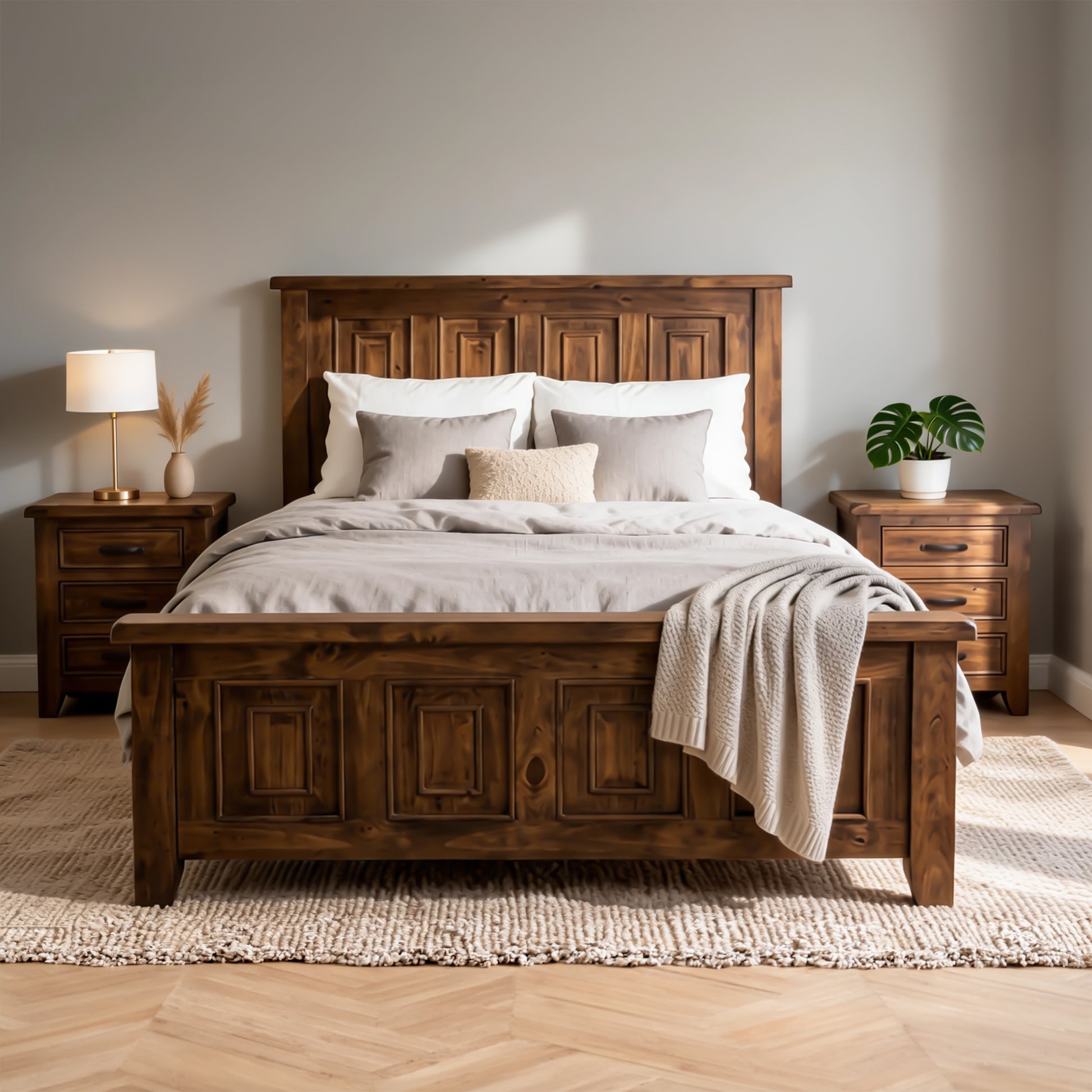Heritage rustic timber bed frame for Australian homes