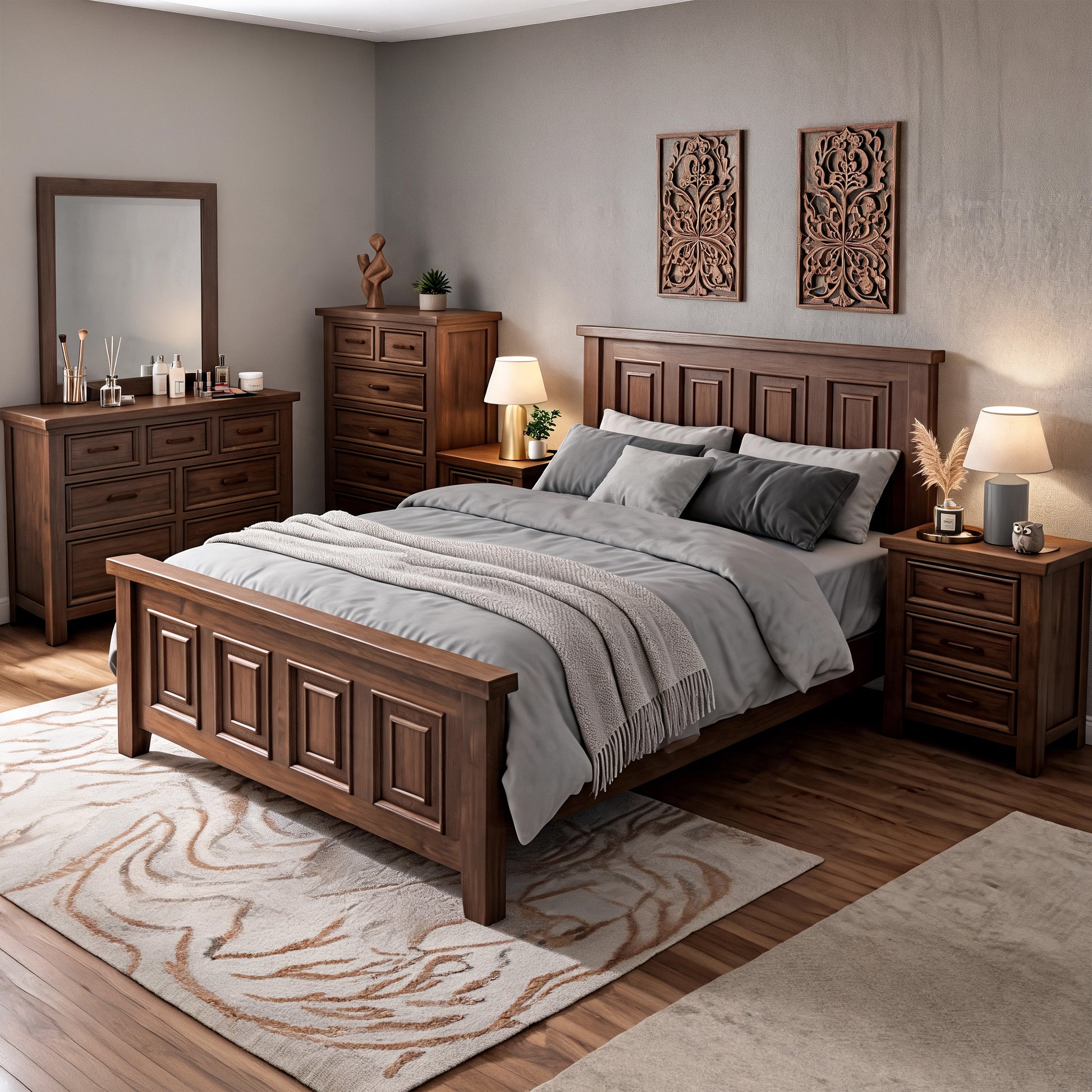 Heritage rustic timber bed frame for Australian homes