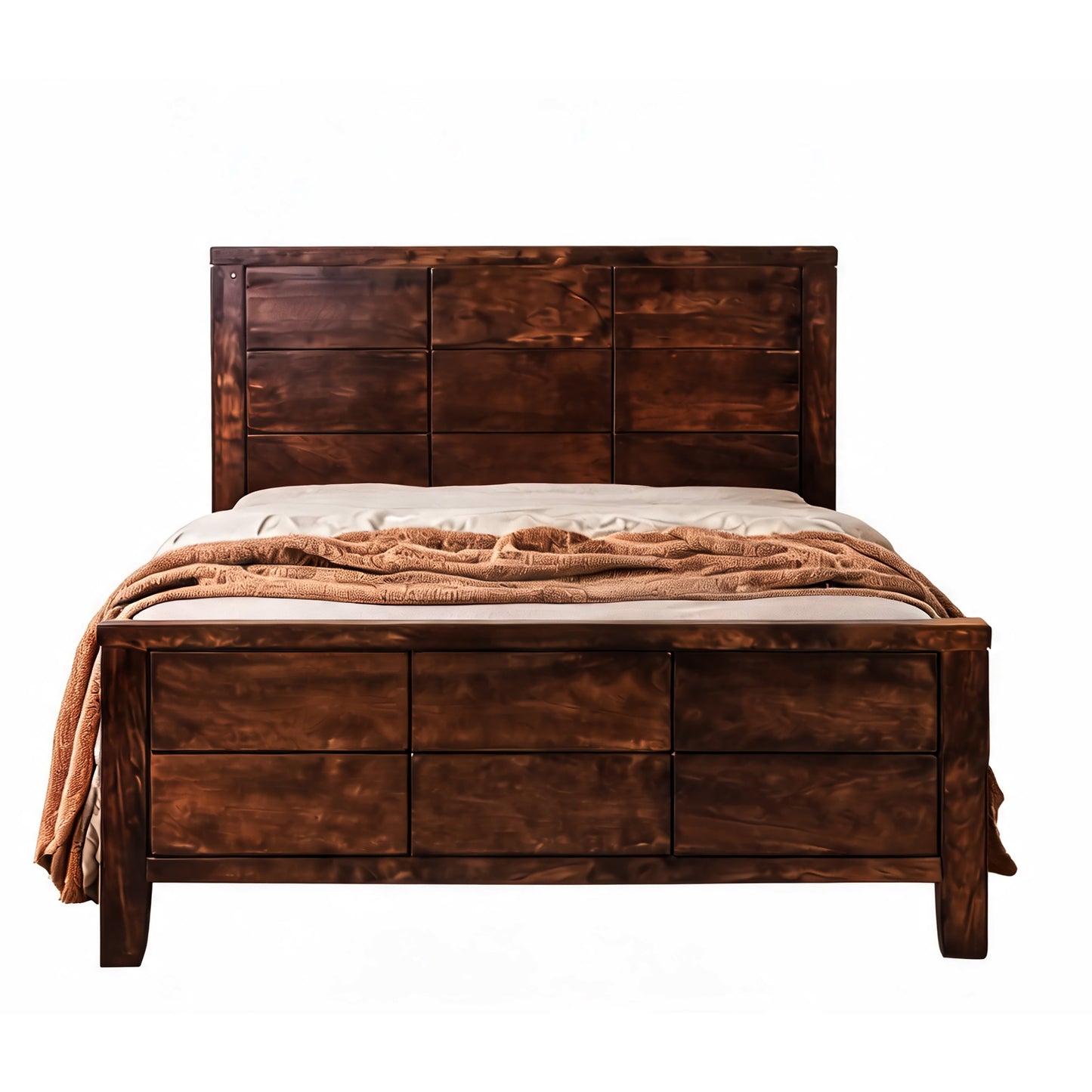 Nooture pine timber bed frame with natural wood design
