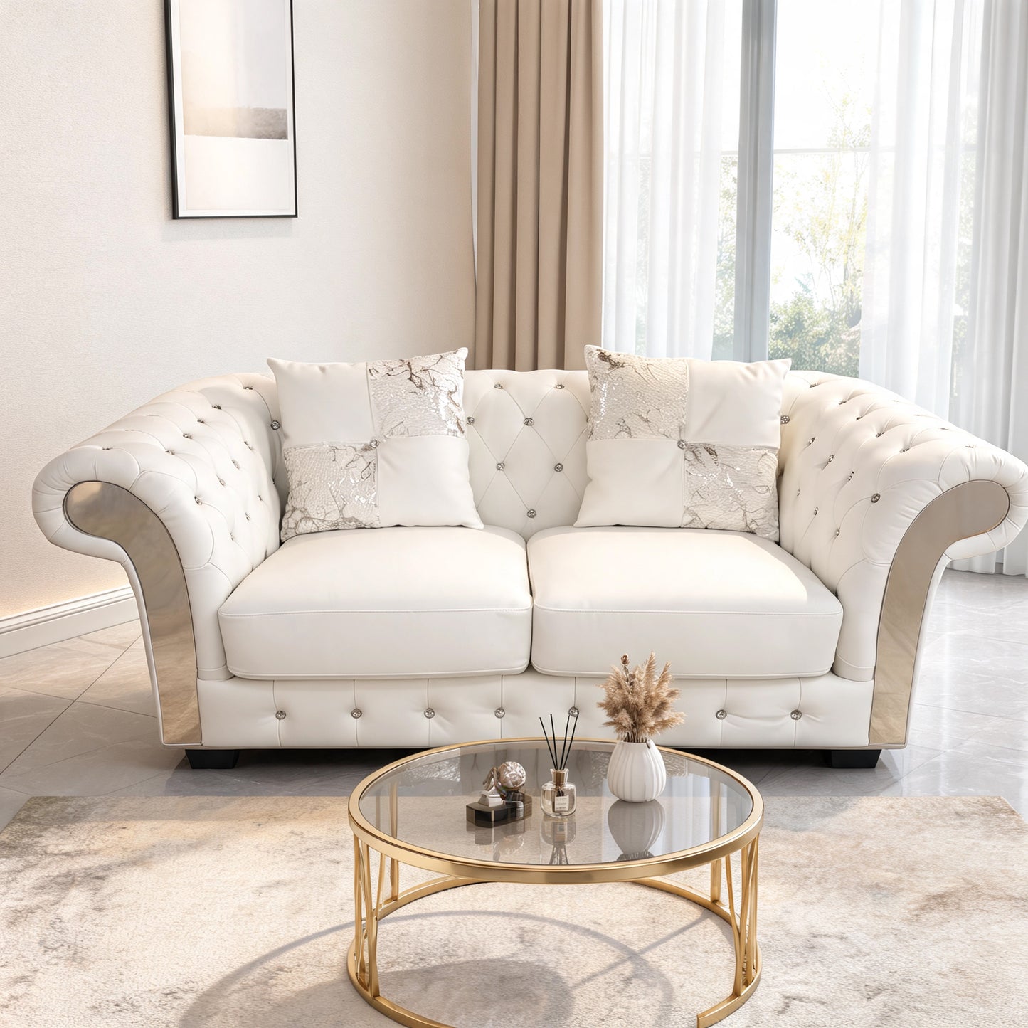 Kensington 2 Seater Leather Lounge