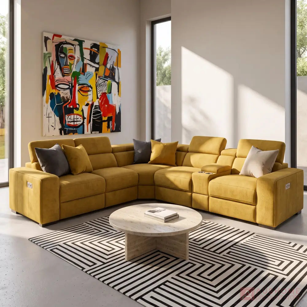Chicago 5 seat fabric modular reclining sofa in Maxtrytex functional fabric