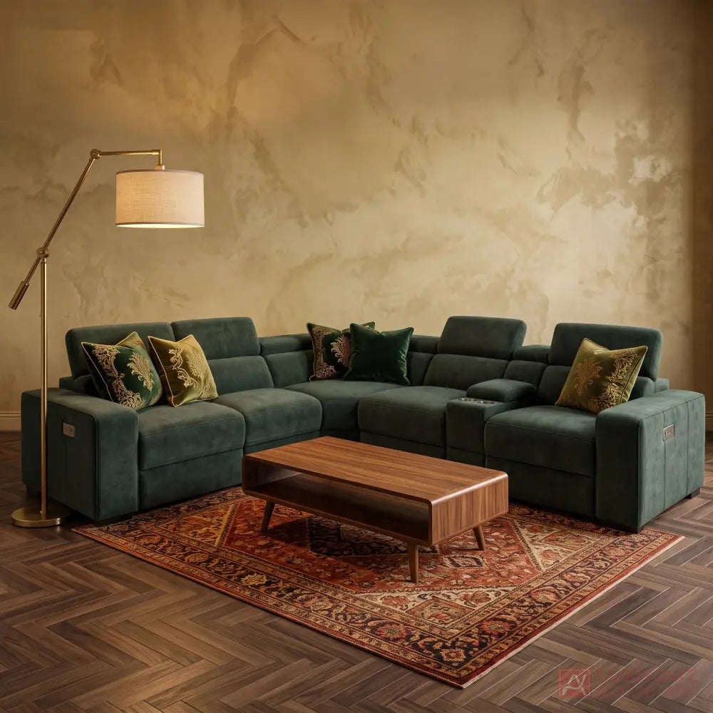 Chicago Fabric Modular Reclining Sofa - Green