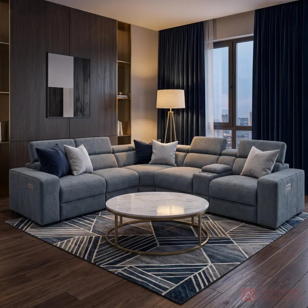 Chicago Fabric Modular Reclining Sofa - Grey