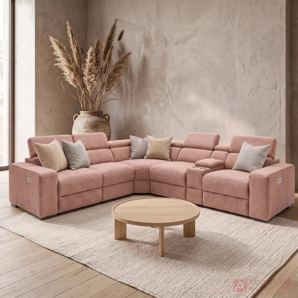 Chicago Fabric Modular Reclining Sofa - Pink