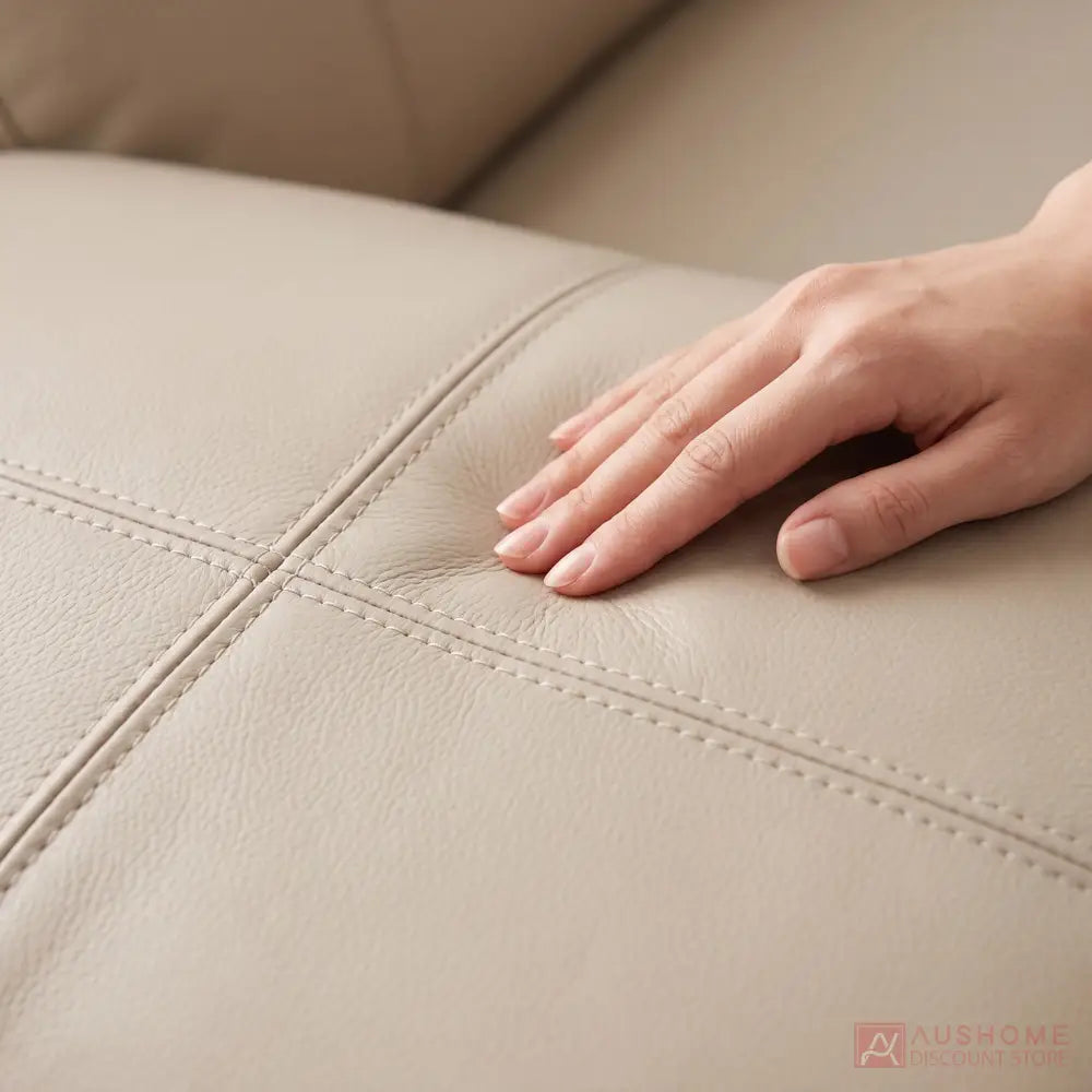 Chicago full-grain leather modular reclining sofa with electric recliners and centre console for a Sydney home
