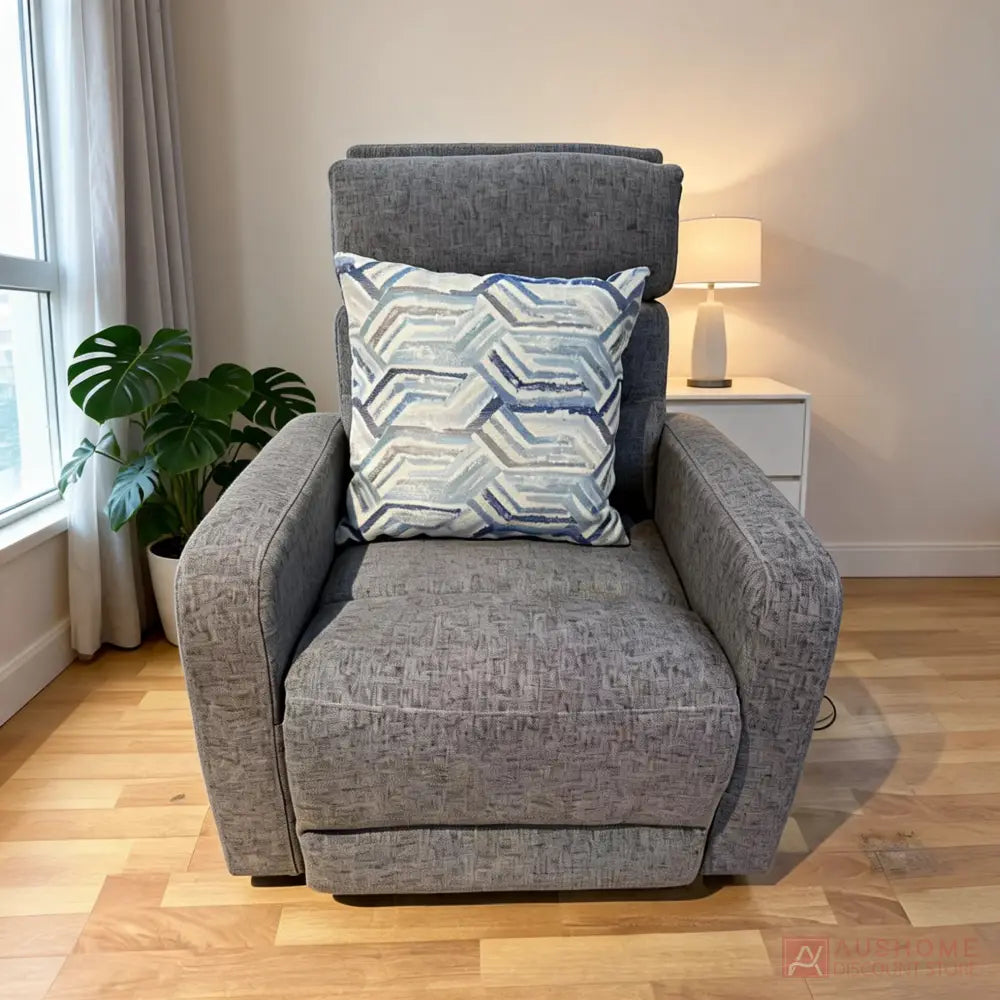Electric Fabric Recliner Chair with High Back and Footrest