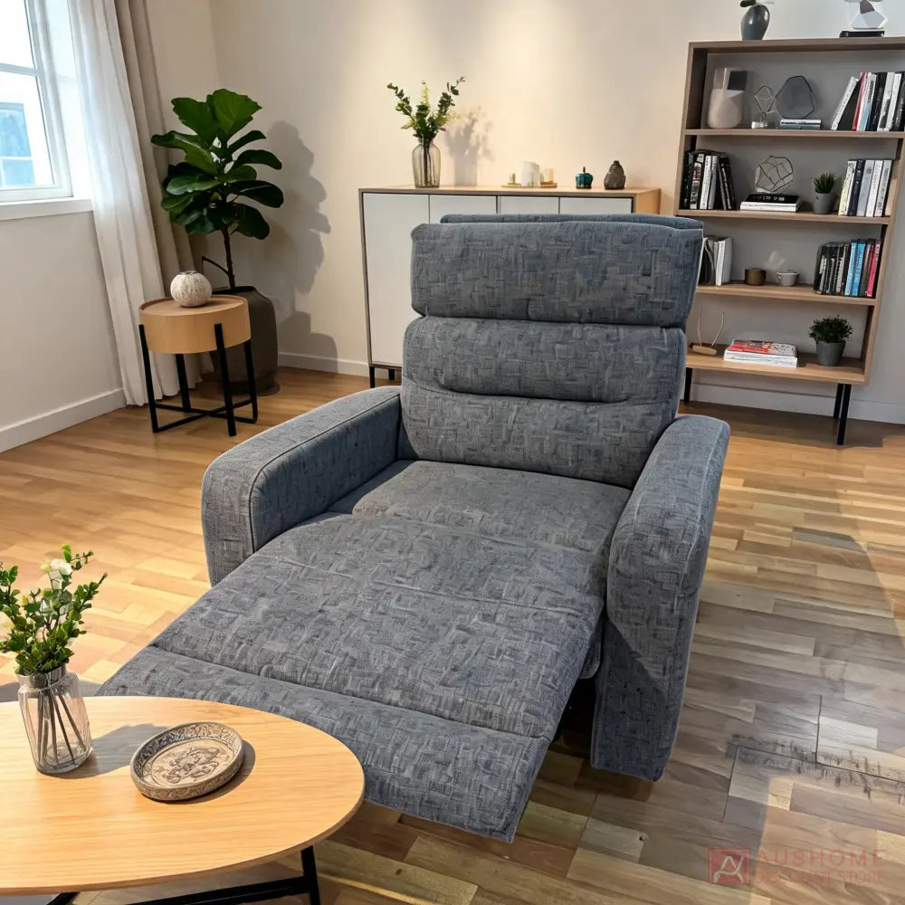 Electric Fabric Recliner Chair with High Back and Footrest