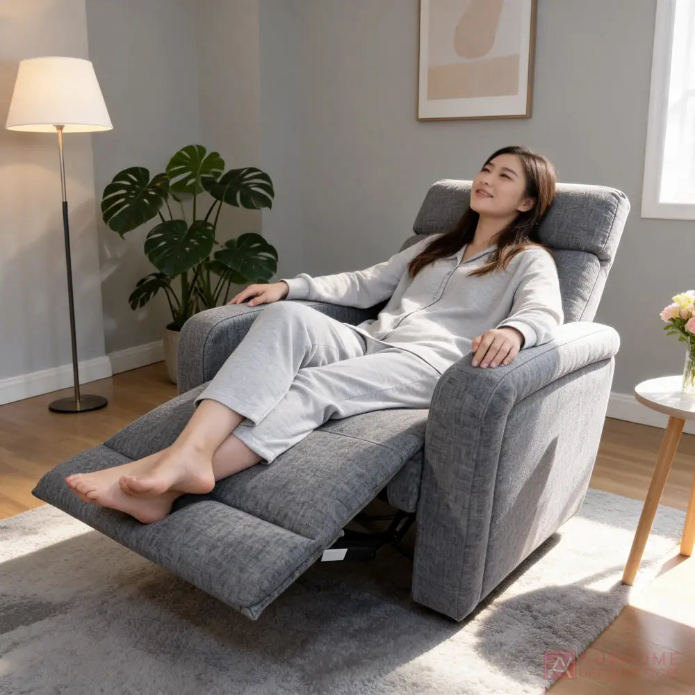 Electric Fabric Recliner Chair with High Back and Footrest